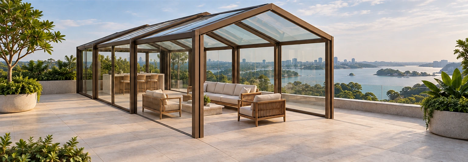 DayGlide extended, with slim recessed floor guides ending at the front posts