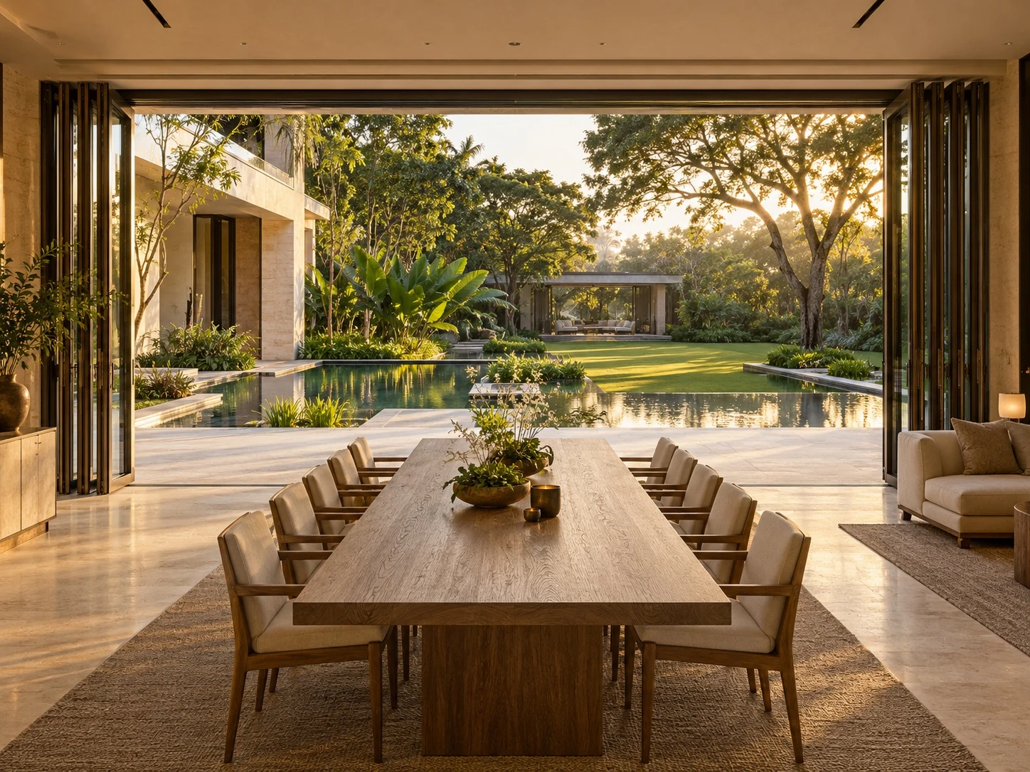 An open dining pavilion.