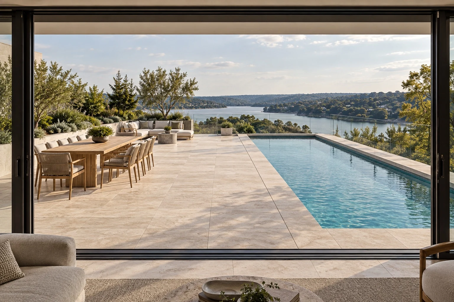 An open connection to the terrace.