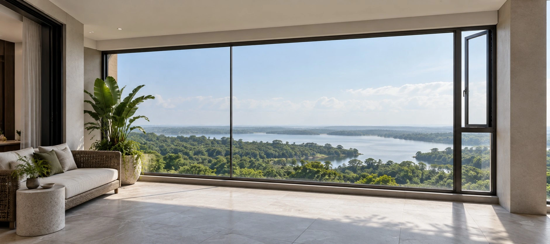 Balcony vision glazing.