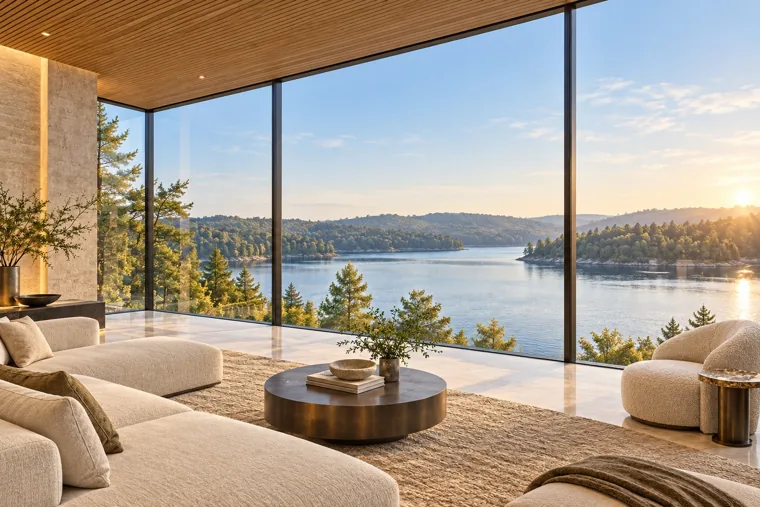 ViewSpan panoramic glazing connecting a living space to the landscape